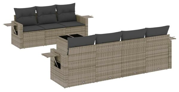 VidaXL Polyrattan Kerti Ülőgarnitúra - 8 részes - Szürke