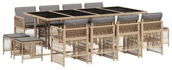 VidaXL Polyrattan Kerti Étkezőgarnitúra - 13 részes