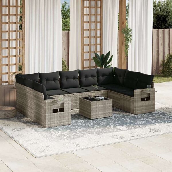 VidaXL Polyrattan Kerti Ülőgarnitúra - 10 részes
