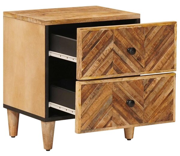 VidaXL Éjjeli asztal fiókkal Barna 40 x 33,5 x 46 cm Tömör Mangófát