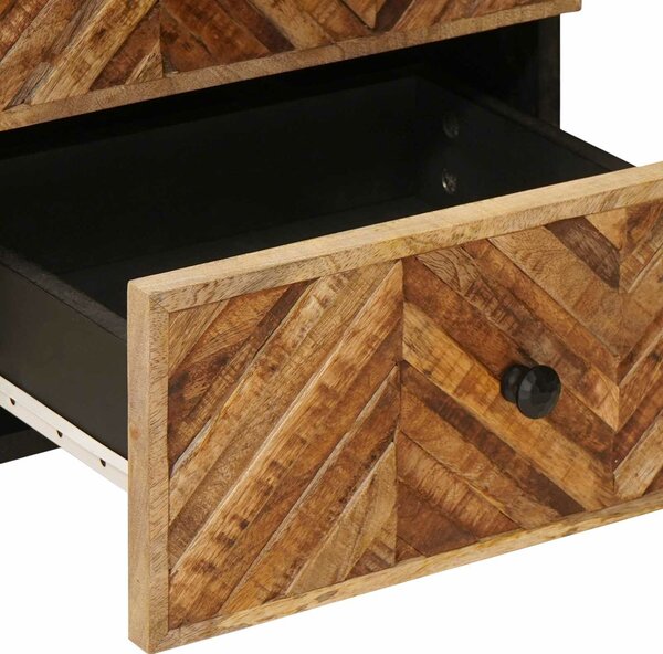 VidaXL Éjjeli asztal fiókkal Barna 40 x 33,5 x 46 cm Tömör Mangófát