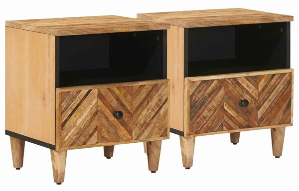 VidaXL Éjjeli asztal 2 pcs Barna 50 x 33 x 60 cm Tömör Mangófát