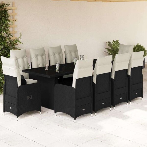 VidaXL Polyrattan Kerti Bútor - 11 részes Bisztró készlet