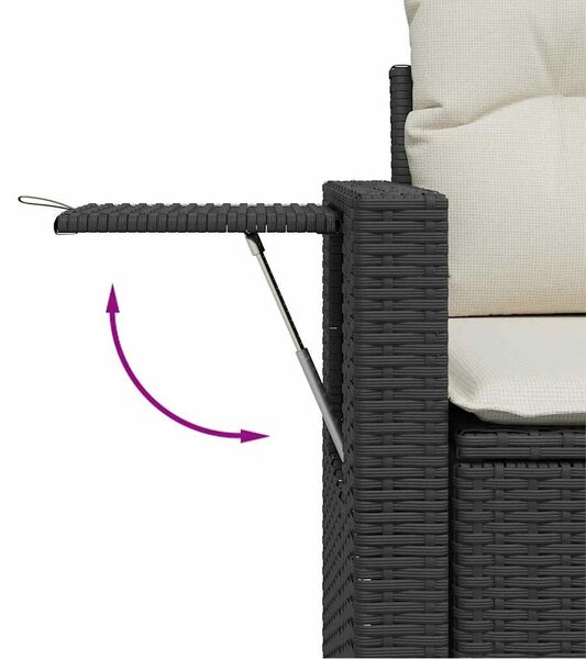 VidaXL Polyrattan Kerti Ülőgarnitúra - 11 részes - Fekete