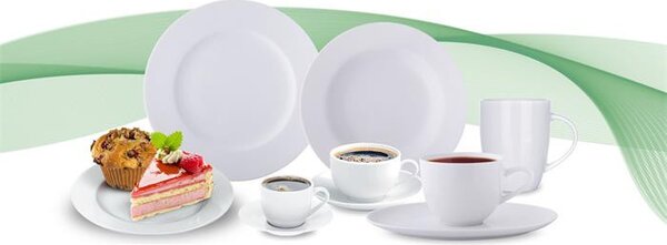 Mélytányér, fehér, 22,5 cm, 6 db-os szett, Economic (KHPU271)