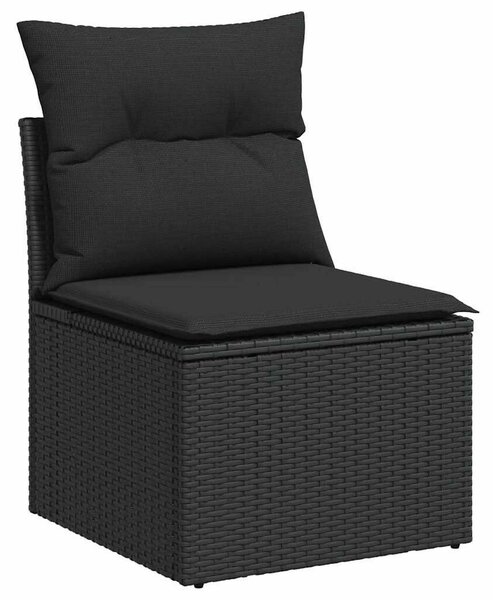 VidaXL Polyrattan Kerti Ülőgarnitúra - 6 részes - Fekete