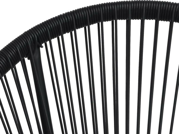 VidaXL 3 részes fekete PVC rattan kültéri étkezőgarnitúra