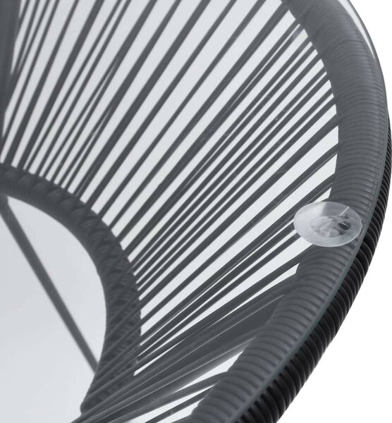 VidaXL 3 részes fekete PVC rattan kültéri étkezőgarnitúra