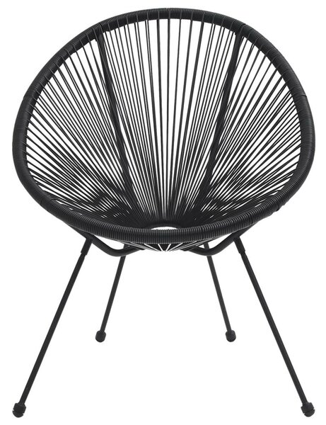 VidaXL 3 részes fekete PVC rattan kültéri étkezőgarnitúra