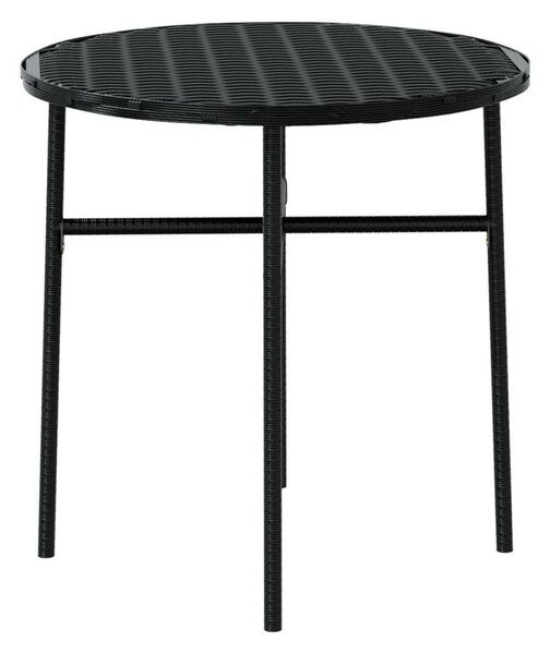 Polyrattan Kerti Étkezőgarnitúra - 3 részes - Fekete