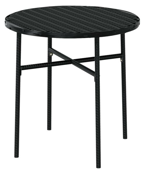 Polyrattan Kerti Étkezőgarnitúra - 3 részes - Fekete