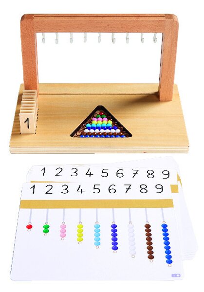 Montessori - Gyöngykészlet kerettel 1-9