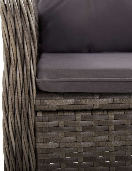 3 részes szürke polyrattan kerti bisztrószett