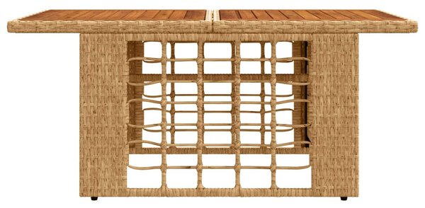 VidaXL Kerti Asztal Természetes 100 x 55 x 37 cm PE Rattan és Üveg