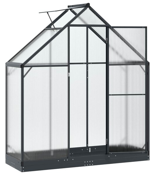 VidaXL Kerti Üvegház ajtóval Antracitszürke 183,5 x 63,5 x 207 cm