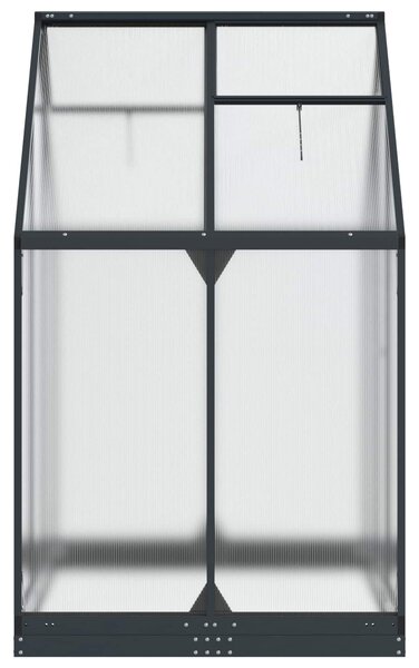 VidaXL Kerti Üvegház ajtóval Antracitszürke 183,5 x 123 x 207 cm