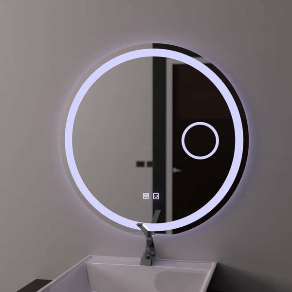 70 cm-es kerek LED-es tükör, Touch Luxor, páramentesítő rendszerrel, dimmelhető