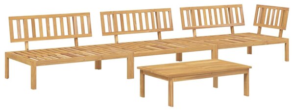 VidaXL Kanapé Szett párnával Egyszínű 4 pcs Antracit Tömör Akácfa