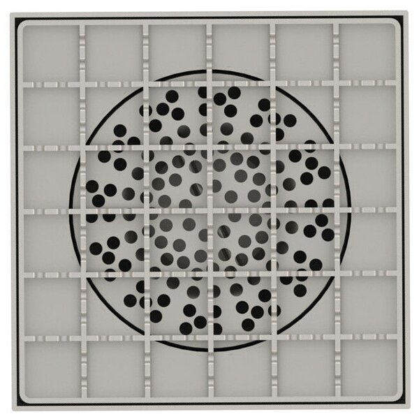 STAINLESS inox padlóösszefolyó – 150×150 mm, csúszásgátló rács, függőleges kimenet DN110