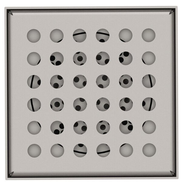 STAINLESS inox padlóösszefolyó – 150×150 mm, perforált rács, függőleges kimenet DN110