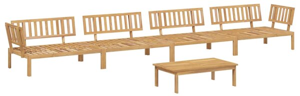 VidaXL Kanapé Szett párnával Egyszínű 5 pcs Antracit Tömör Akácfa
