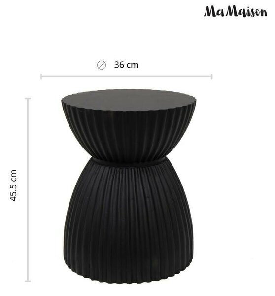 MaMaison Turno 36 kisasztal MDF fekete függőleges bordázattal
