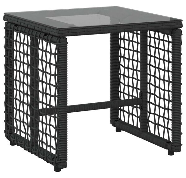 Kültéri Bútor Szett párnával 3 pcs Fekete és Türkiz