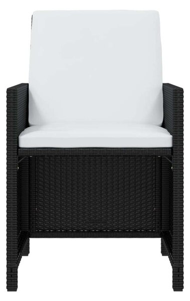 Polyrattan Kerti Étkezőgarnitúra - 9 részes - Fekete