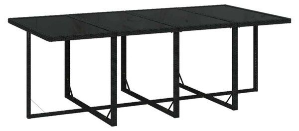 Polyrattan Kerti Étkezőgarnitúra - 9 részes - Fekete