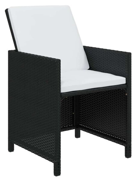 Polyrattan Kerti Étkezőgarnitúra - 9 részes - Fekete