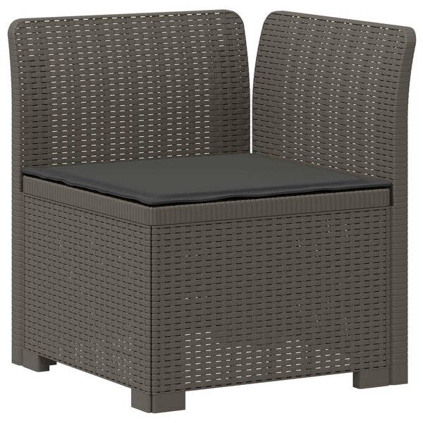 VidaXL 4-Fős Kerti Kanapé Párnákkal Rattan Kinézet PP Világosszürke