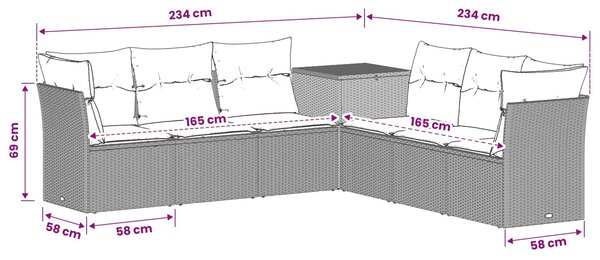 VidaXL Kanapé Szett 7 pcs Világosszürke és Sötétszürke