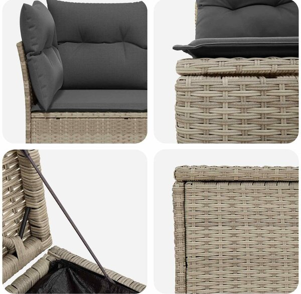VidaXL Kanapé Szett 7 pcs Világosszürke és Sötétszürke