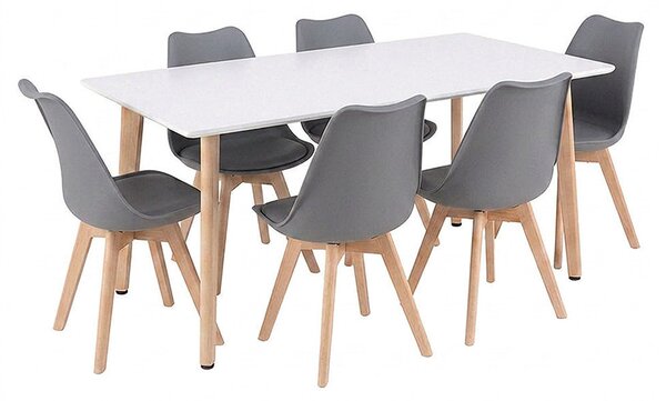 Silla 150 6+1 étkező garnitúra fehér-szürke