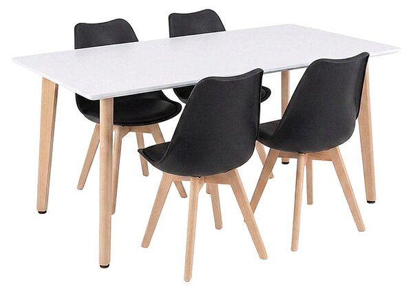 Silla 150 4+1 étkező garnitúra fehér-fekete