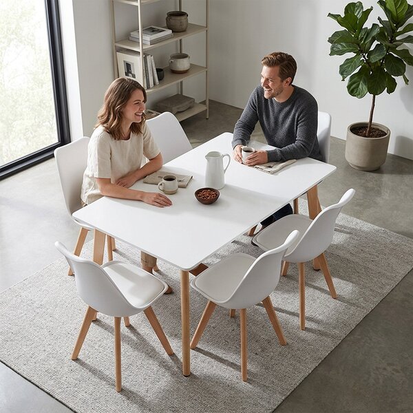 Silla 150 6+1 étkező garnitúra fehér-fehér