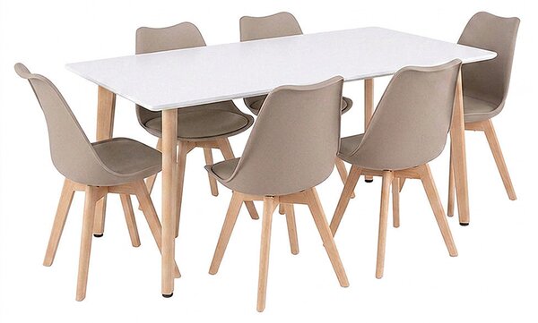 Silla 150 6+1 étkező garnitúra fehér-bézs