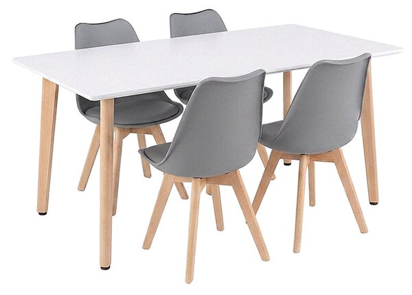 Silla 150 4+1 étkező garnitúra fehér-szürke