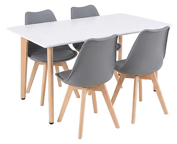 Silla 120 4+1 étkező garnitúra fehér-szürke