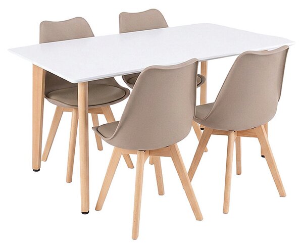 Silla 120 4+1 étkező garnitúra fehér-bézs