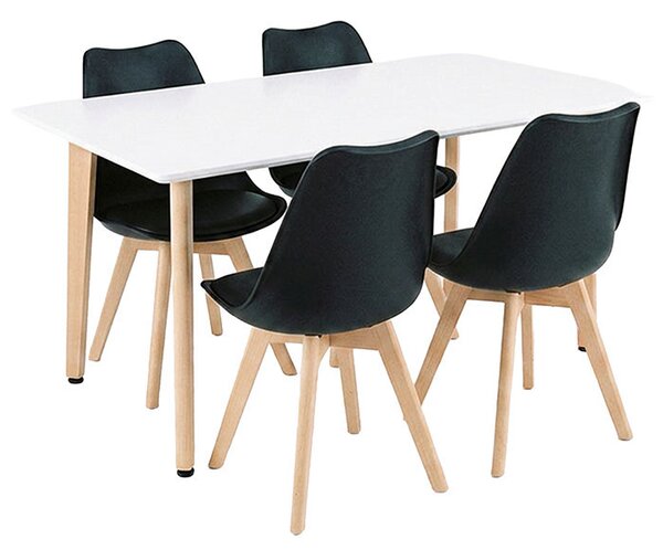 Silla 120 4+1 étkező garnitúra fehér-fekete