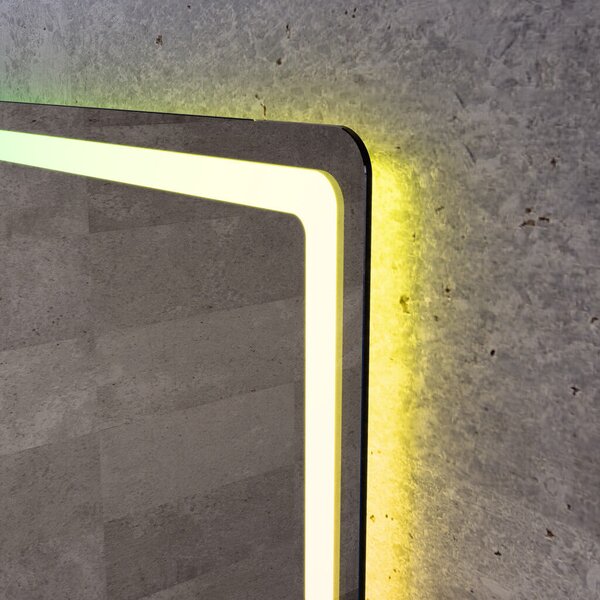 Welland Type-20 LED tükör - fényerő + színhőfok állítás - 16 háttérszín - 60 x 80 cm