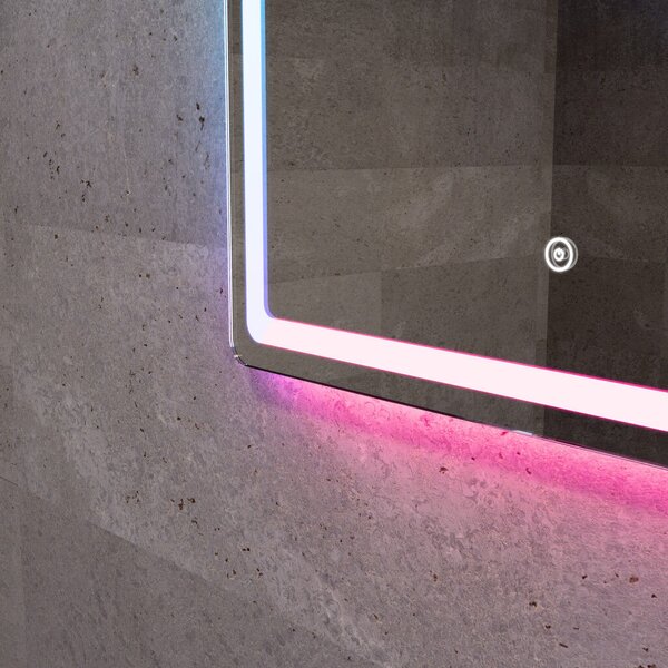 Welland Type-20 LED tükör - fényerő + színhőfok állítás - 16 háttérszín - 60 x 80 cm