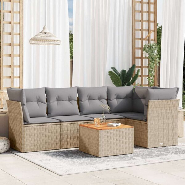 Polyrattan Kerti Ülőgarnitúra - 6 részes szett