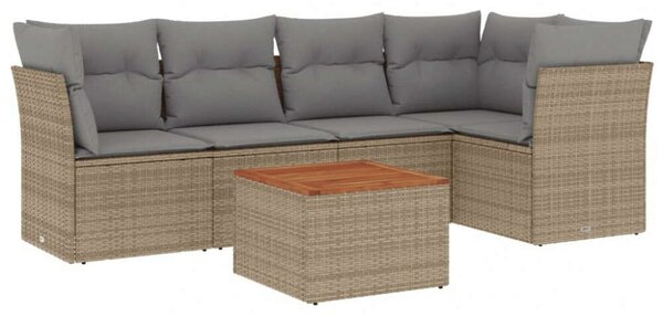 Polyrattan Kerti Ülőgarnitúra - 6 részes szett