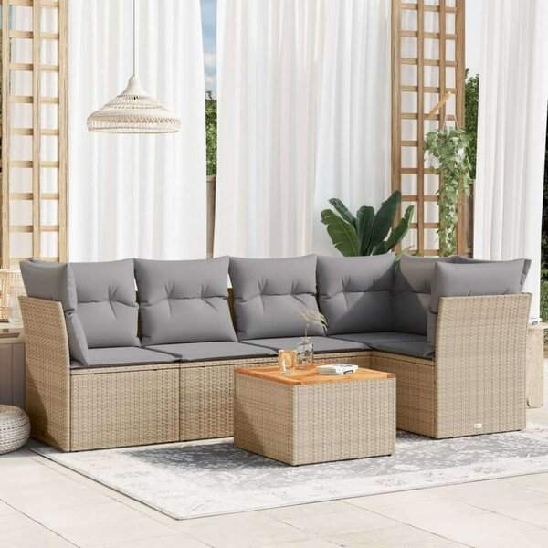 Polyrattan Kerti Ülőgarnitúra - 6 részes szett
