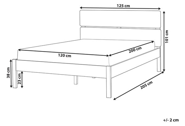 Ágy Keményfa BOISSET 120 x 200 cm Sötétbarna
