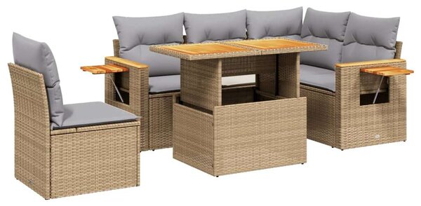 VidaXL Polyrattan Kerti Ülőgarnitúra - 6 részes - Bézs