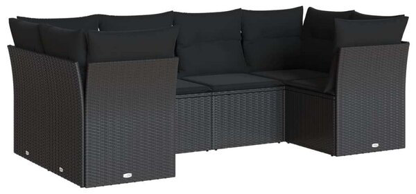 VidaXL Polyrattan Kerti Ülőgarnitúra - 6 részes - Fekete
