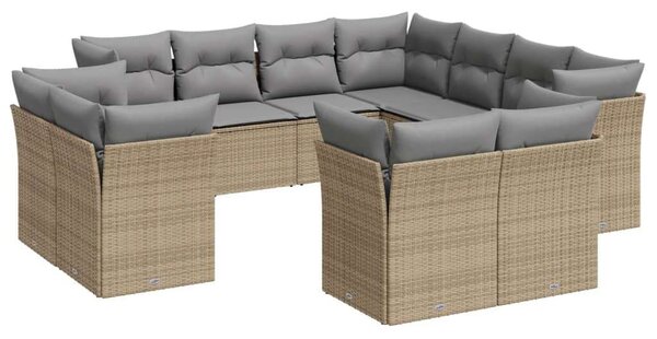 VidaXL Polyrattan Kerti Ülőgarnitúra - 11 részes - Bézs